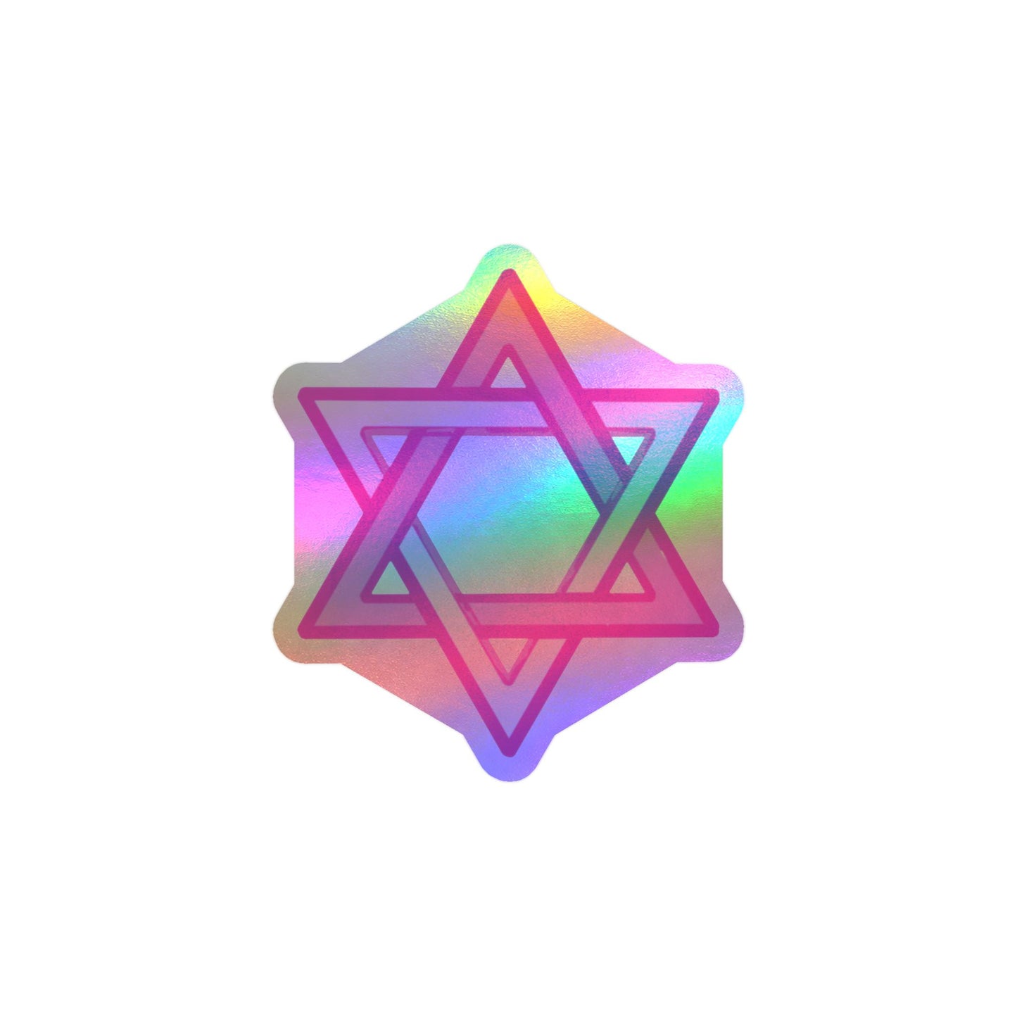 Pink Star of David Kiss-Cut Vinyl Sticker