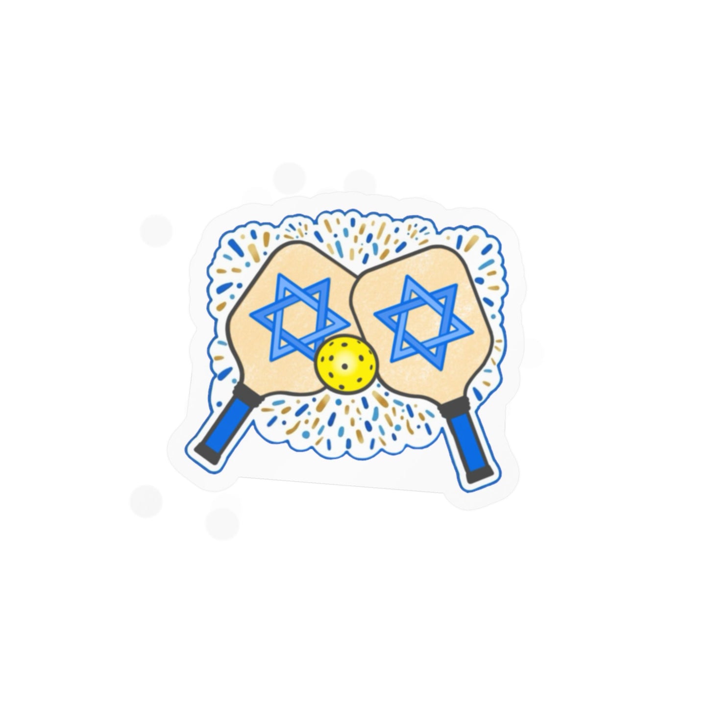 Pickleball Paddles with Star of David Vinyl Sticker