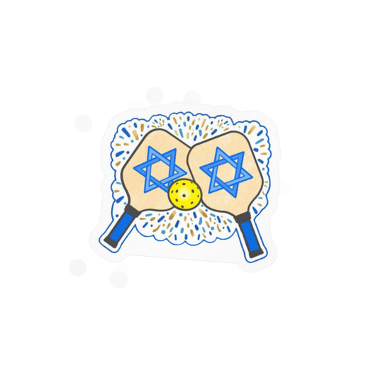 Pickleball Paddles with Star of David Vinyl Sticker