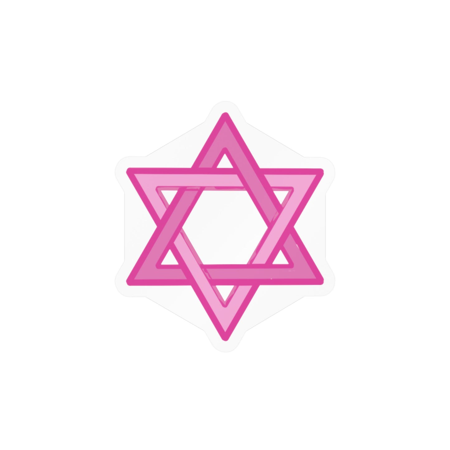 Pink Star of David Kiss-Cut Vinyl Sticker