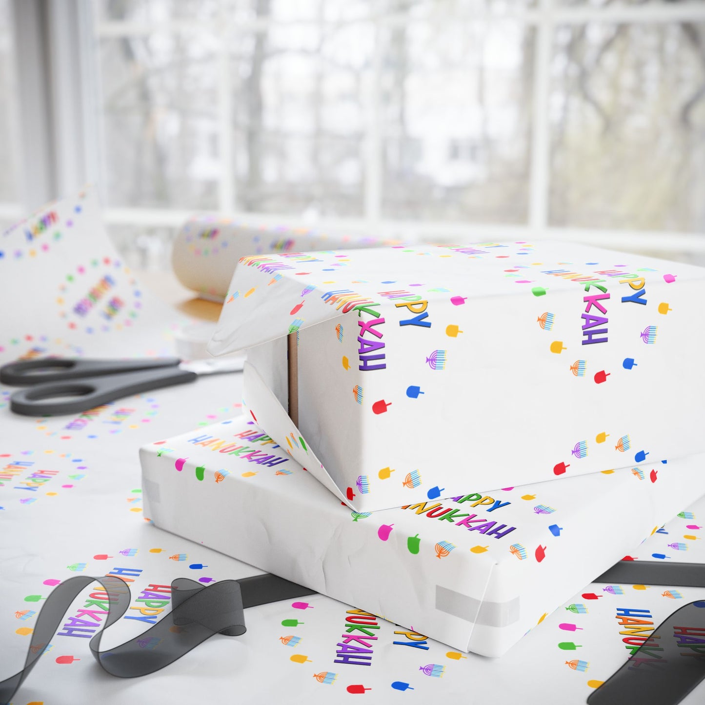 Happy Hanukkah Wrapping Paper, Hanukkah gift wrap